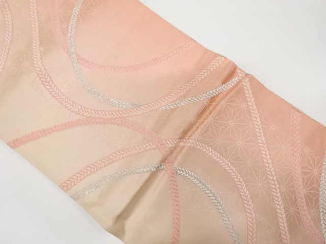 JAPANESE KIMONO / ANTIQUE FUKURO OBI / SILK / WOVEN KUMIHIMO CORD PATTERN